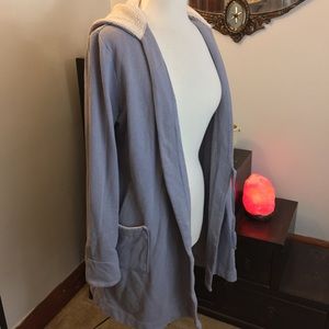 Victorias Secret S periwinkle Faux Fur Hooded Robe
